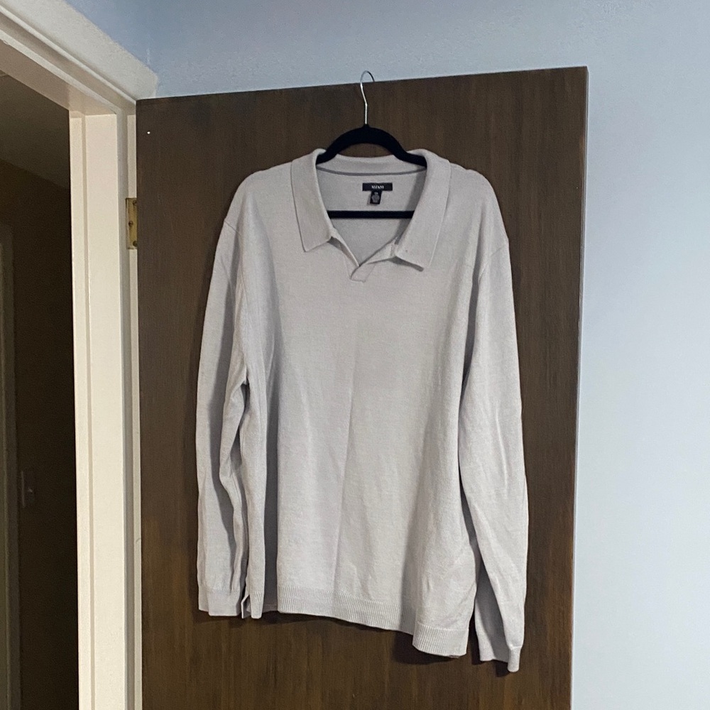 Alfani XL Light Gray Merino Wool Blend Sweater